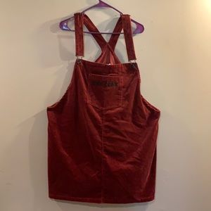 Hot Topic “Get Lost” Corduroy Overall Dress